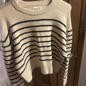 Universal Thread Cream and Black Striped Sweater